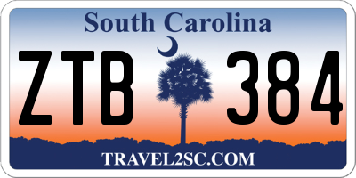 SC license plate ZTB384