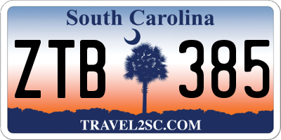 SC license plate ZTB385