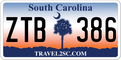 SC license plate ZTB386