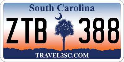 SC license plate ZTB388