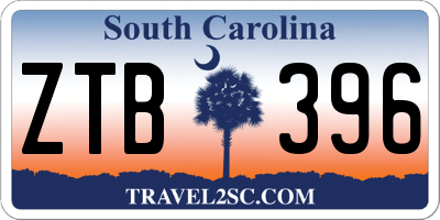 SC license plate ZTB396