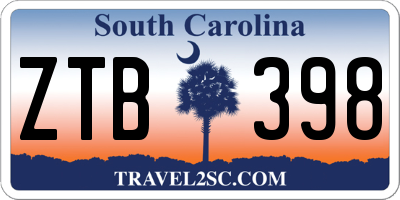 SC license plate ZTB398