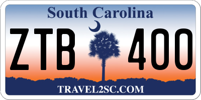 SC license plate ZTB400
