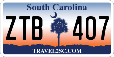 SC license plate ZTB407