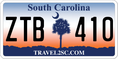 SC license plate ZTB410