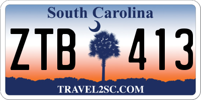 SC license plate ZTB413