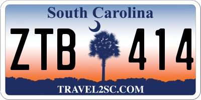 SC license plate ZTB414