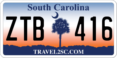 SC license plate ZTB416
