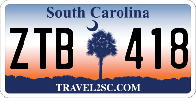 SC license plate ZTB418