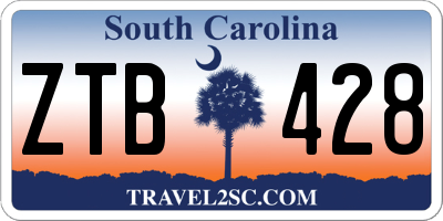 SC license plate ZTB428