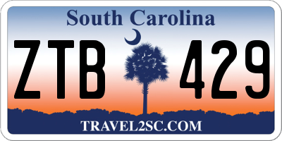 SC license plate ZTB429