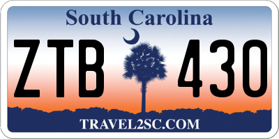 SC license plate ZTB430