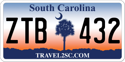 SC license plate ZTB432