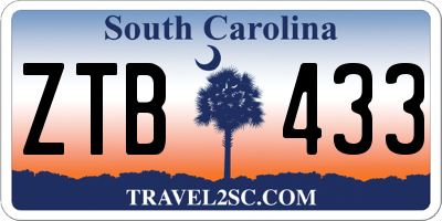 SC license plate ZTB433