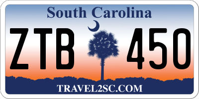 SC license plate ZTB450