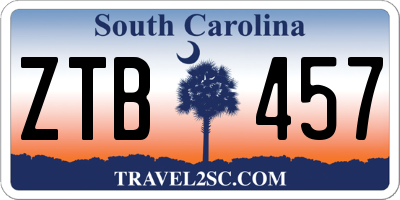 SC license plate ZTB457