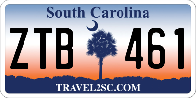 SC license plate ZTB461