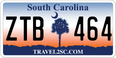 SC license plate ZTB464