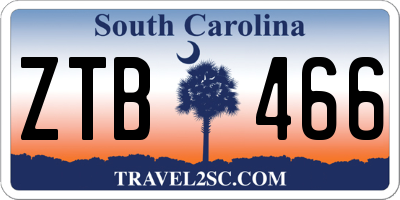 SC license plate ZTB466