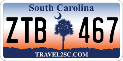 SC license plate ZTB467