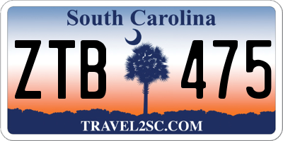 SC license plate ZTB475