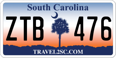 SC license plate ZTB476