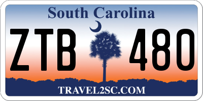 SC license plate ZTB480