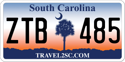 SC license plate ZTB485