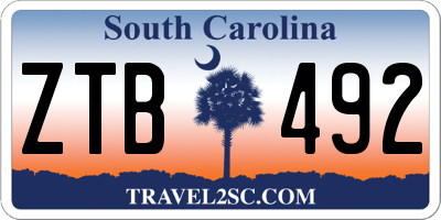 SC license plate ZTB492