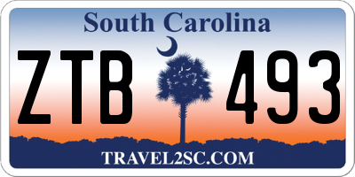 SC license plate ZTB493