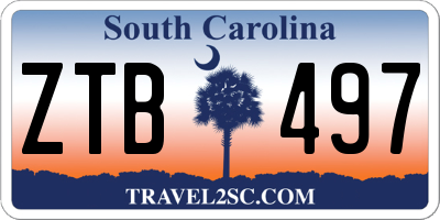 SC license plate ZTB497
