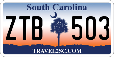 SC license plate ZTB503
