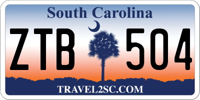 SC license plate ZTB504