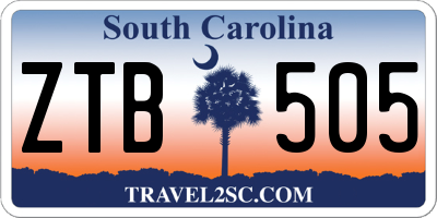 SC license plate ZTB505