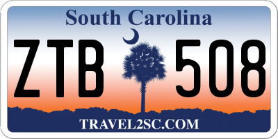 SC license plate ZTB508