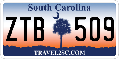 SC license plate ZTB509
