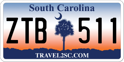 SC license plate ZTB511