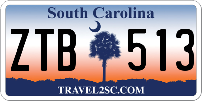 SC license plate ZTB513