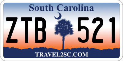 SC license plate ZTB521