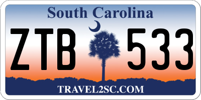 SC license plate ZTB533