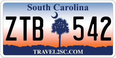 SC license plate ZTB542