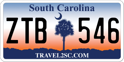 SC license plate ZTB546