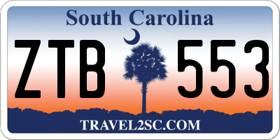 SC license plate ZTB553