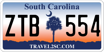 SC license plate ZTB554