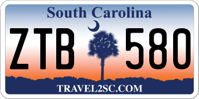 SC license plate ZTB580