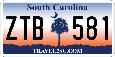 SC license plate ZTB581