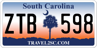 SC license plate ZTB598