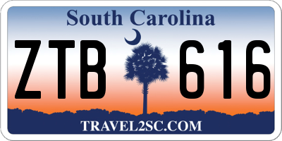 SC license plate ZTB616