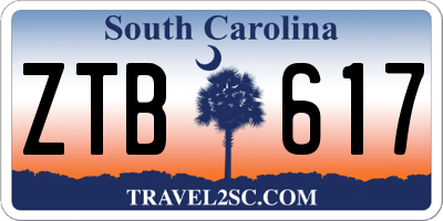 SC license plate ZTB617