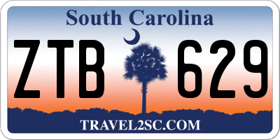 SC license plate ZTB629